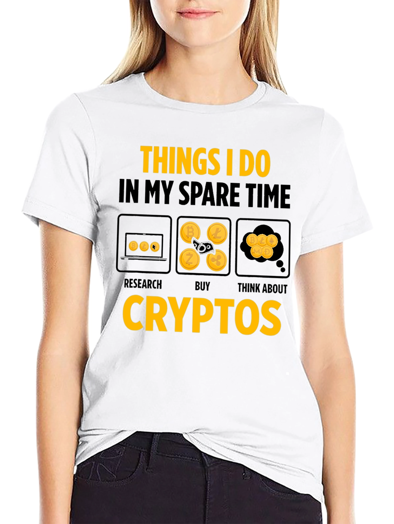 Crypto Spare Time Black T-Shirt