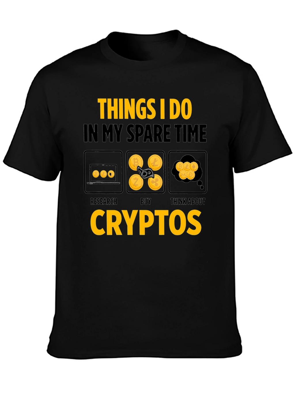 Crypto Spare Time Black T-Shirt
