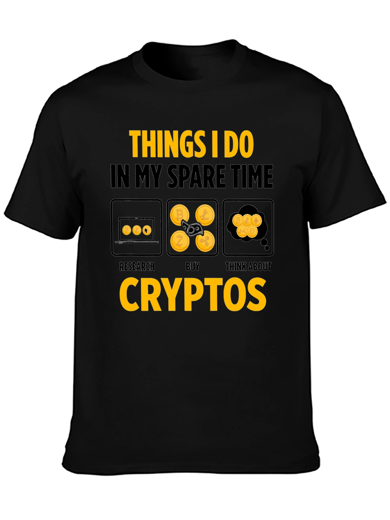 Crypto Spare Time Black T-Shirt