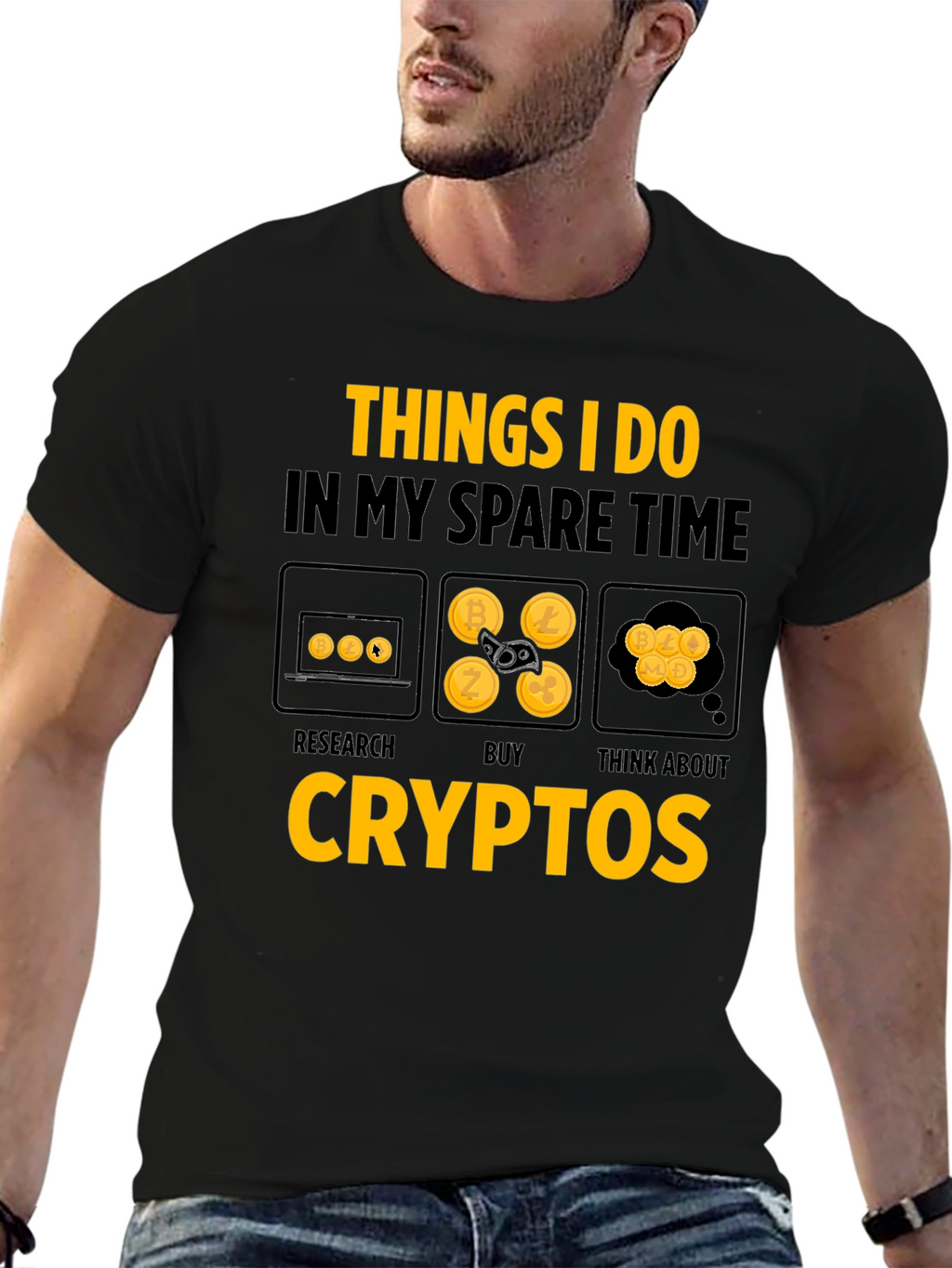 Crypto Spare Time Black T-Shirt