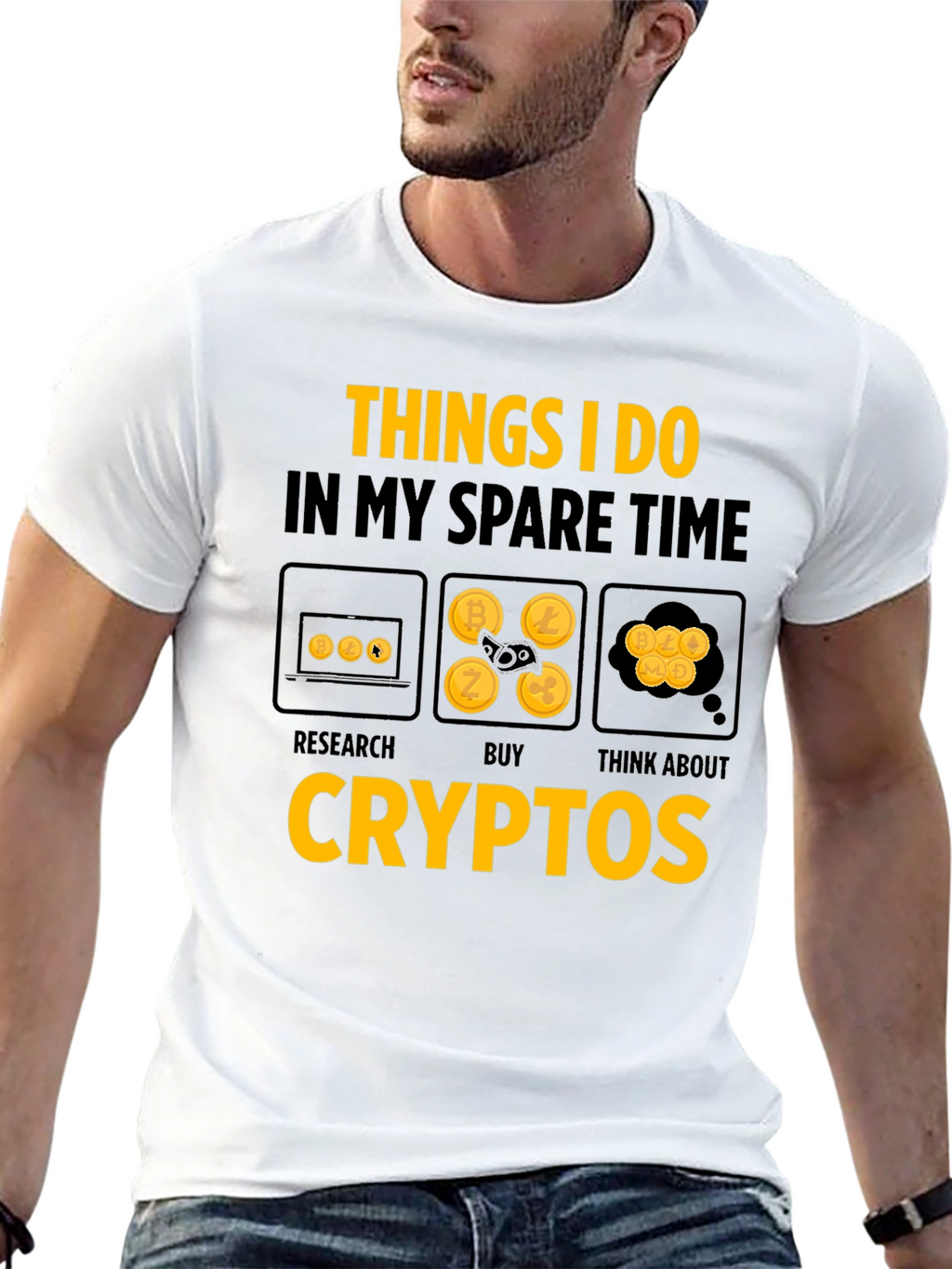 Crypto Spare Time Black T-Shirt