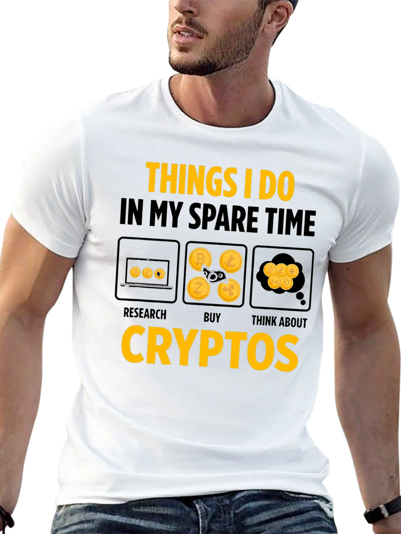 Crypto Spare Time Black T-Shirt