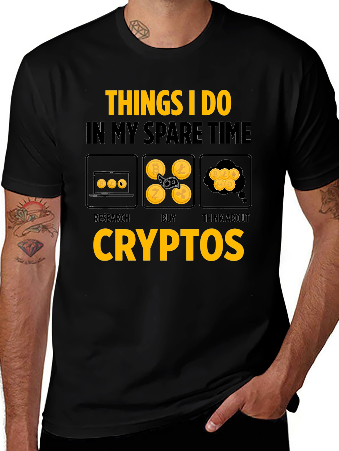 Crypto Spare Time Black T-Shirt