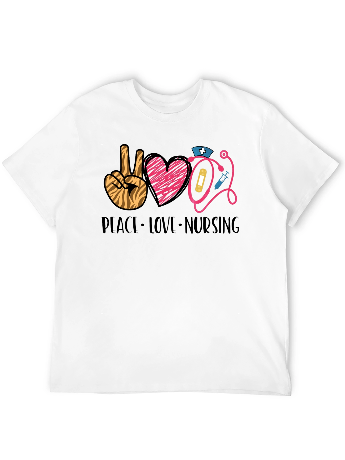 Peace Love Nursing Graphic Tee | Unisex Black T-Shirt