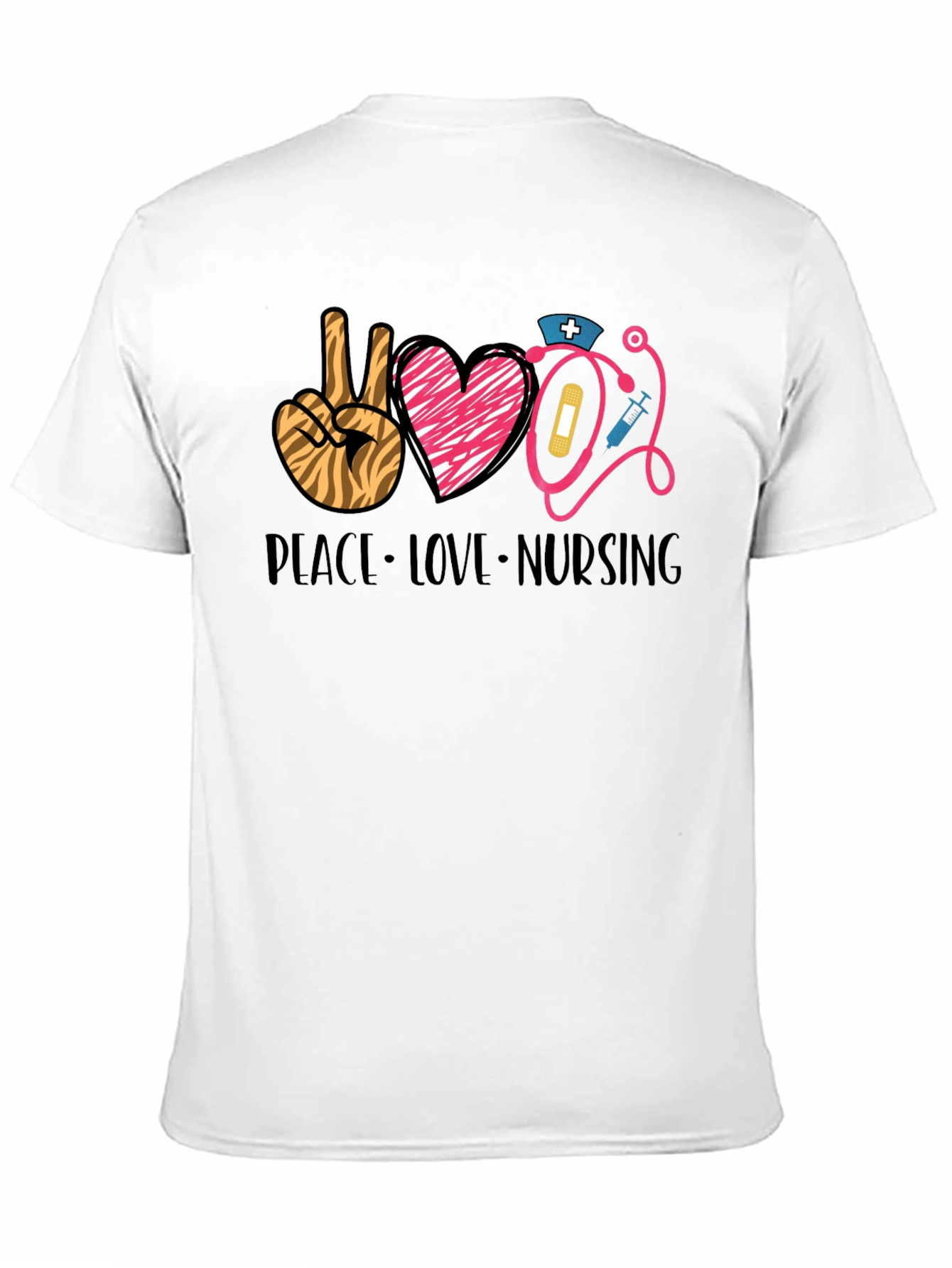 Peace Love Nursing Graphic Tee | Unisex Black T-Shirt