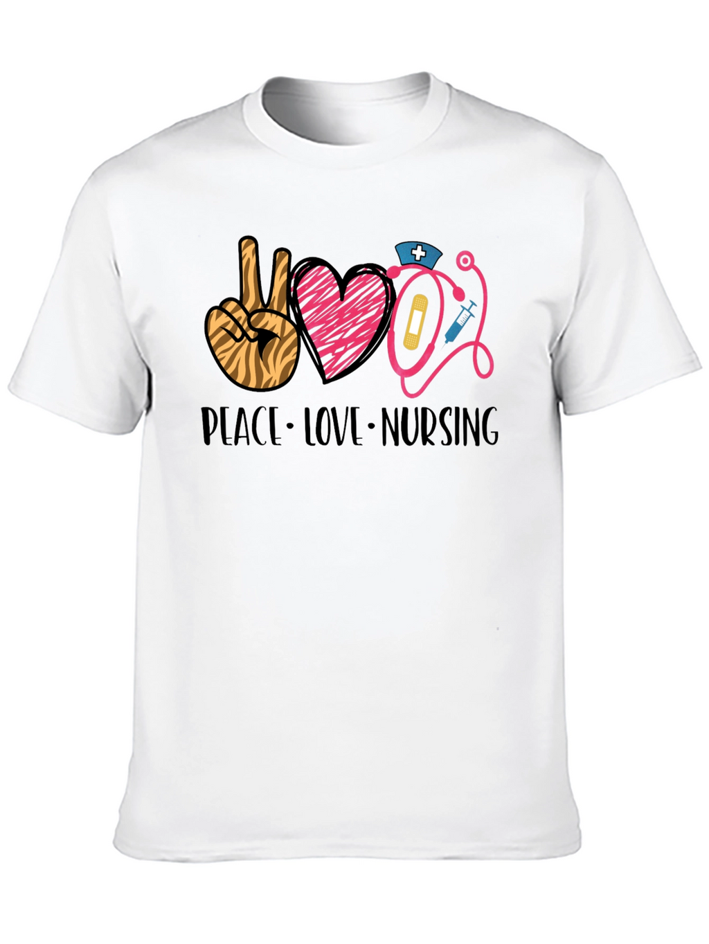 Peace Love Nursing Graphic Tee | Unisex Black T-Shirt
