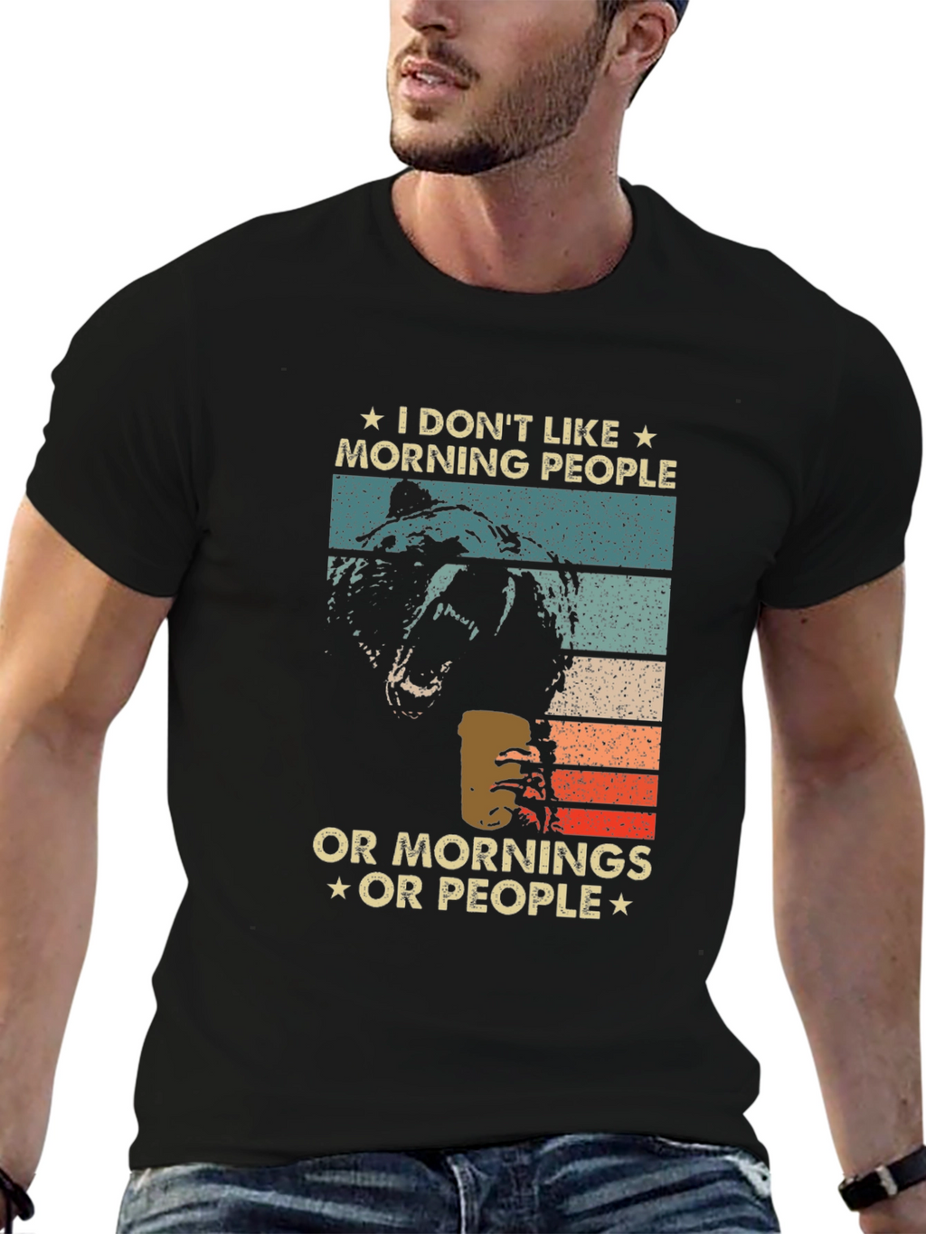 Funny Bear T-Shirt: I Dont Like Morning People