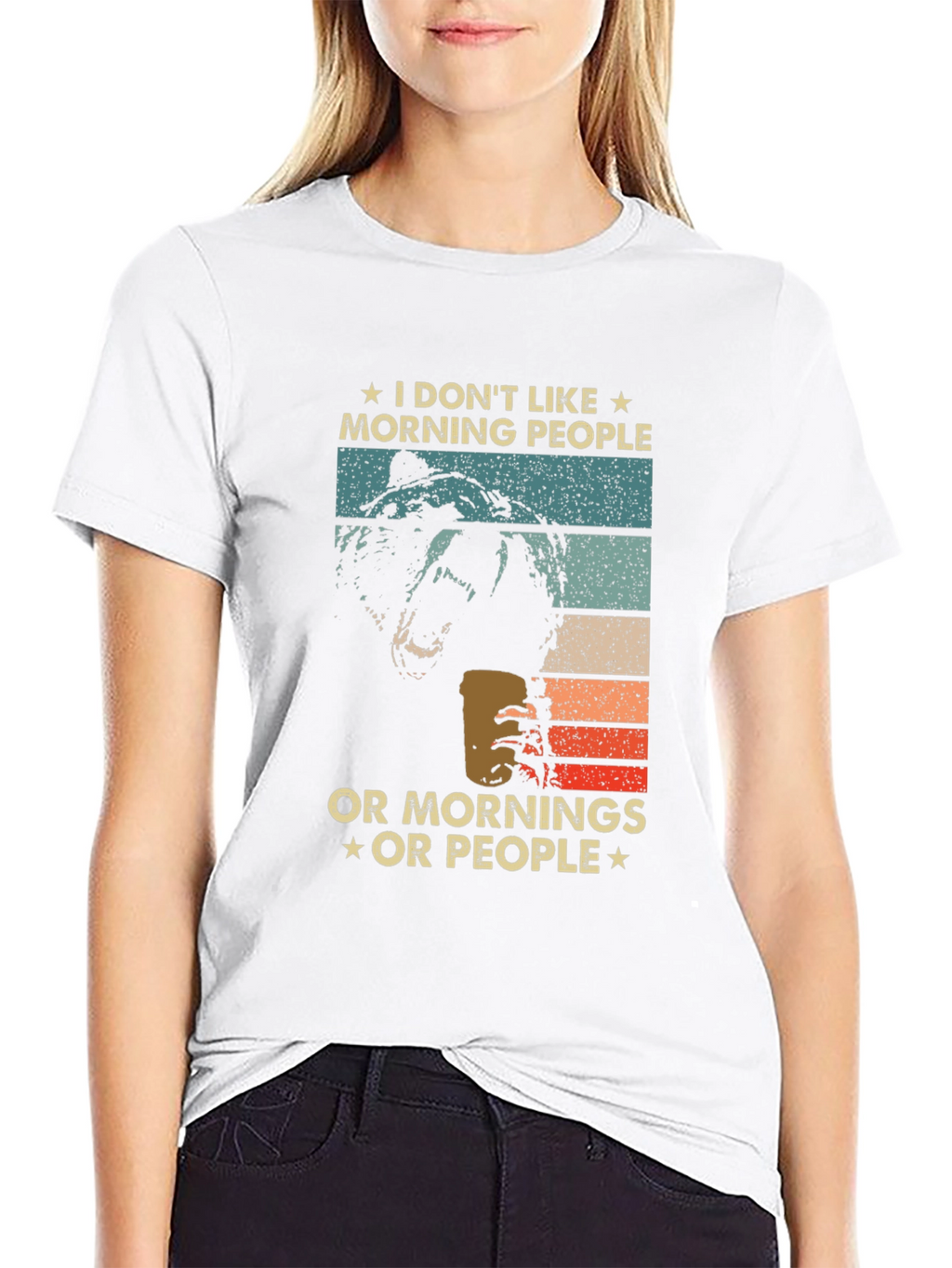 Funny Bear T-Shirt: I Dont Like Morning People