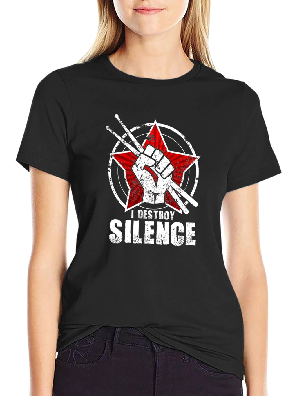I Destroy Silence Graphic Tee - Drummer Gift