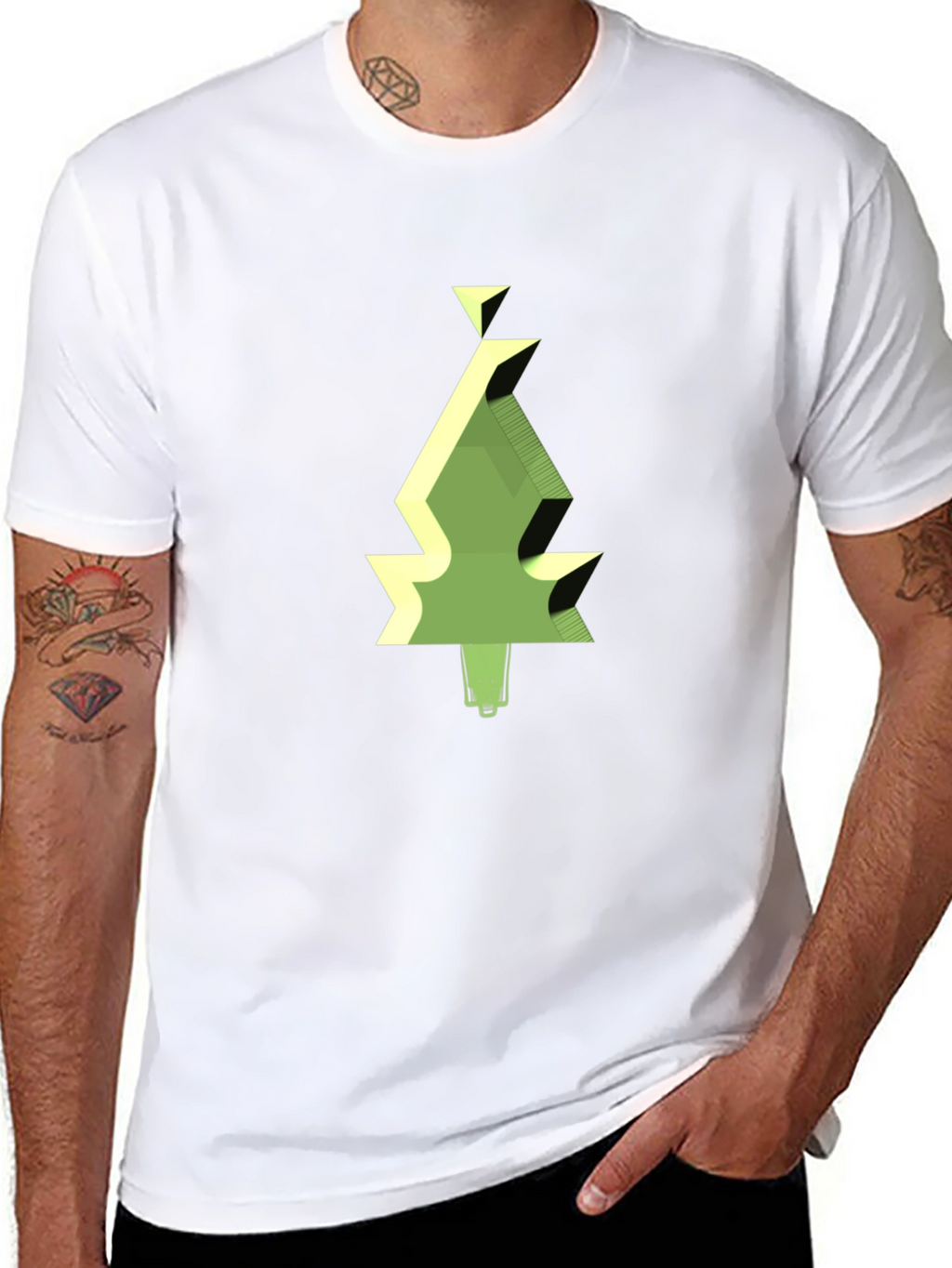 Geometric Tree Graphic Tee - Modern Style