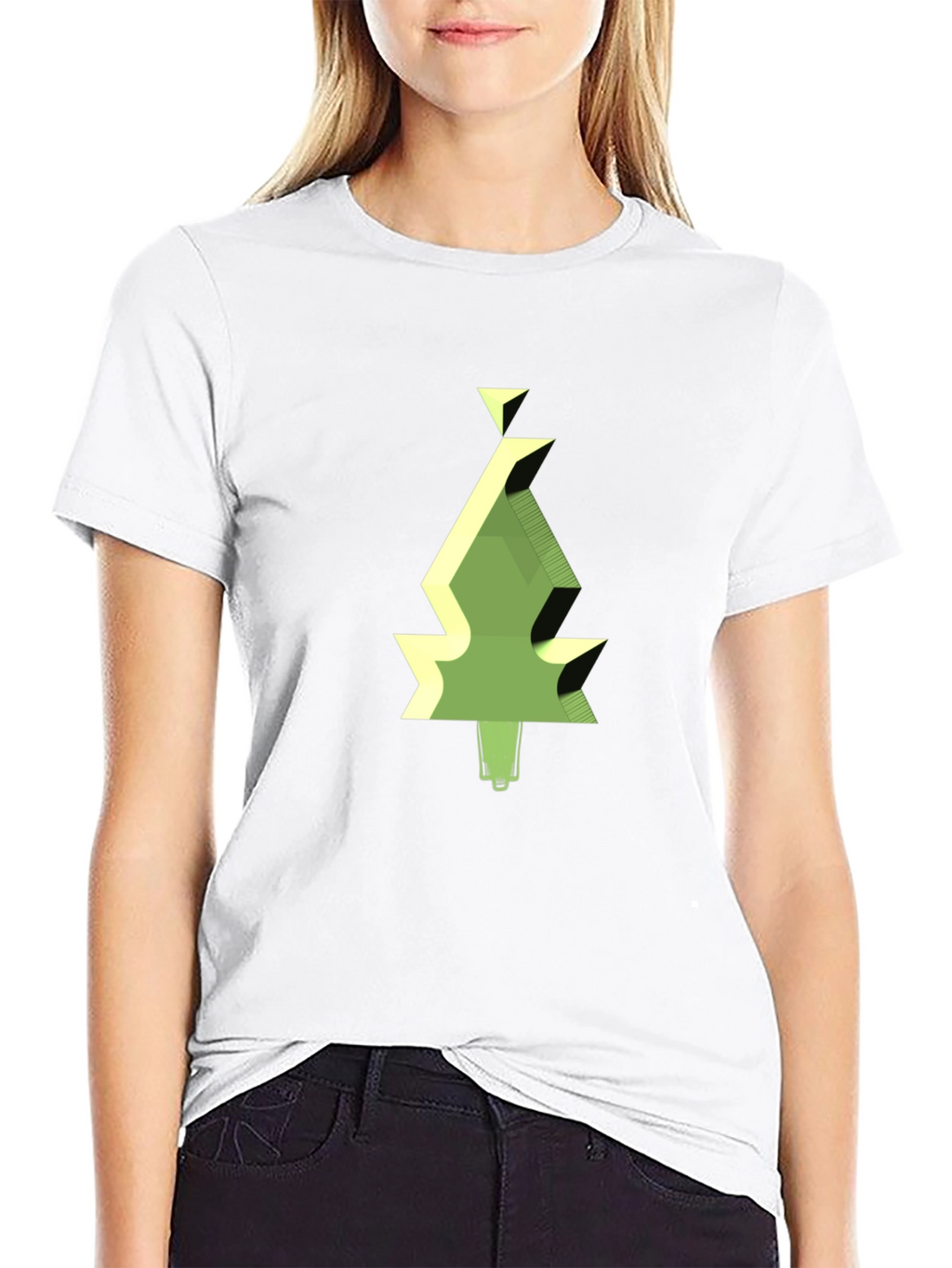 Geometric Tree Graphic Tee - Modern Style