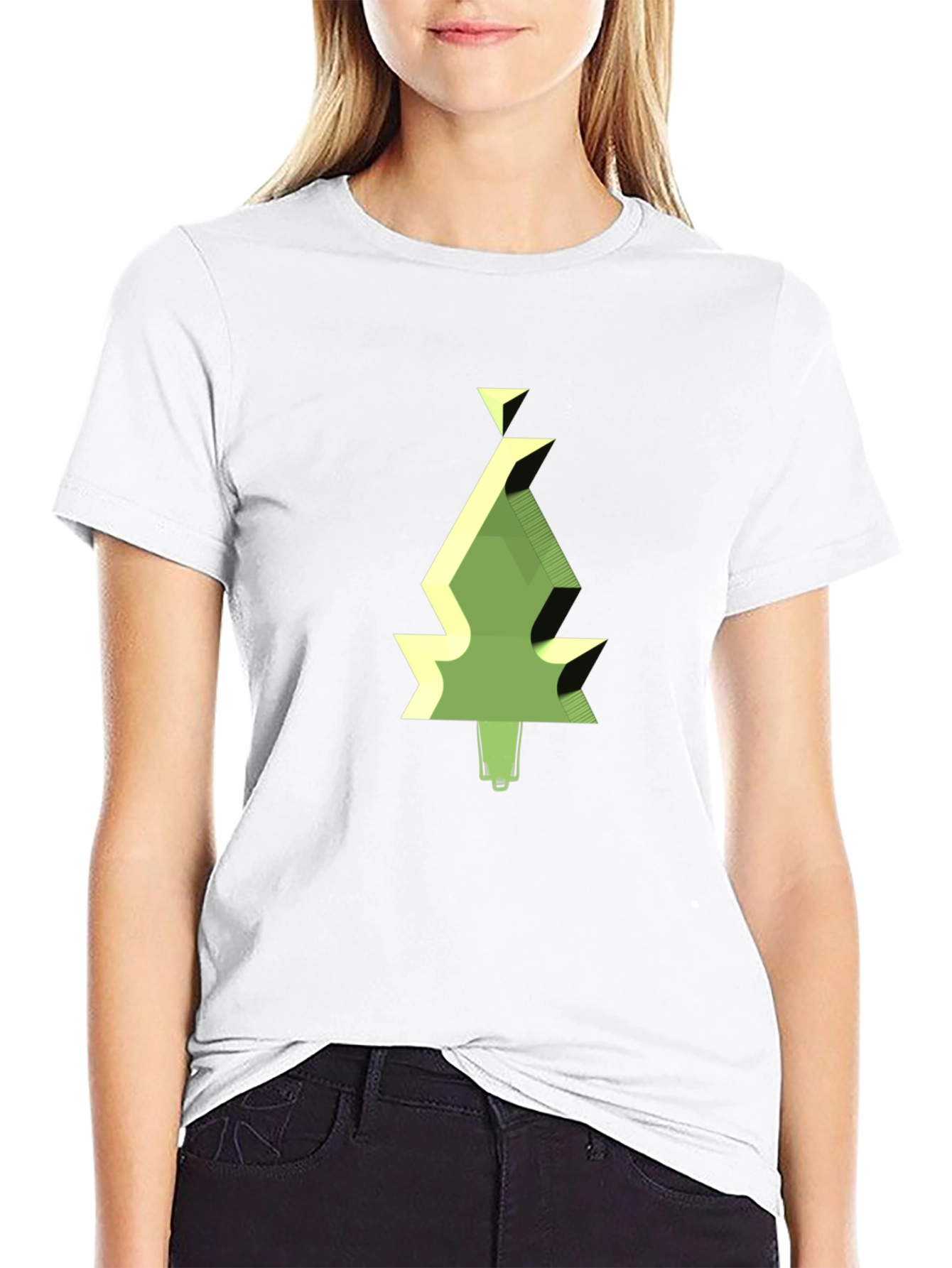 Geometric Tree Graphic Tee - Modern Style