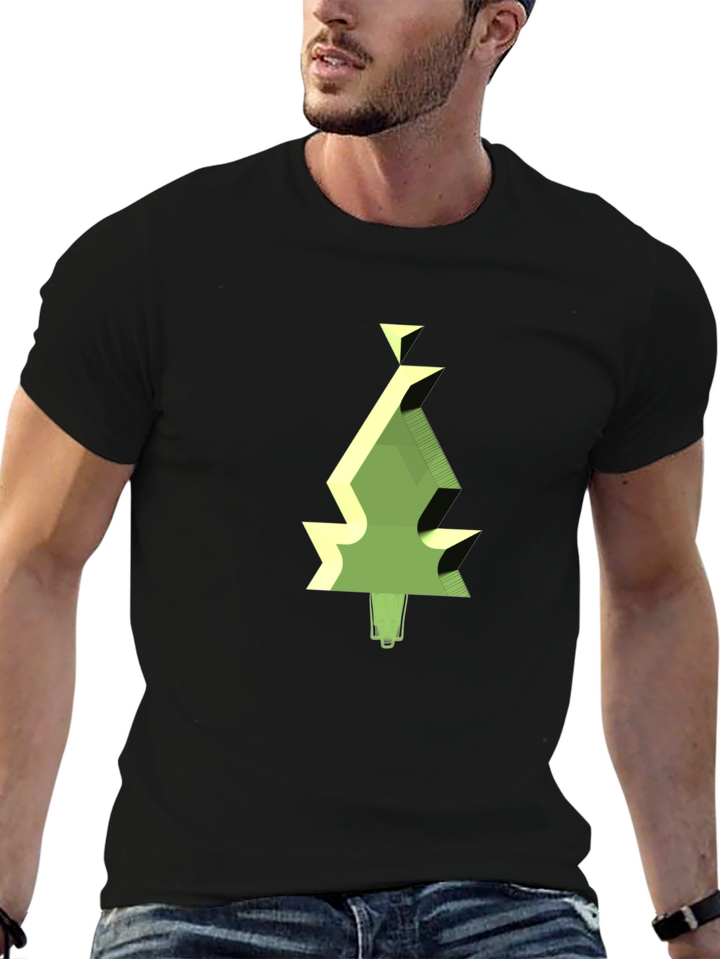 Geometric Tree Graphic Tee - Modern Style