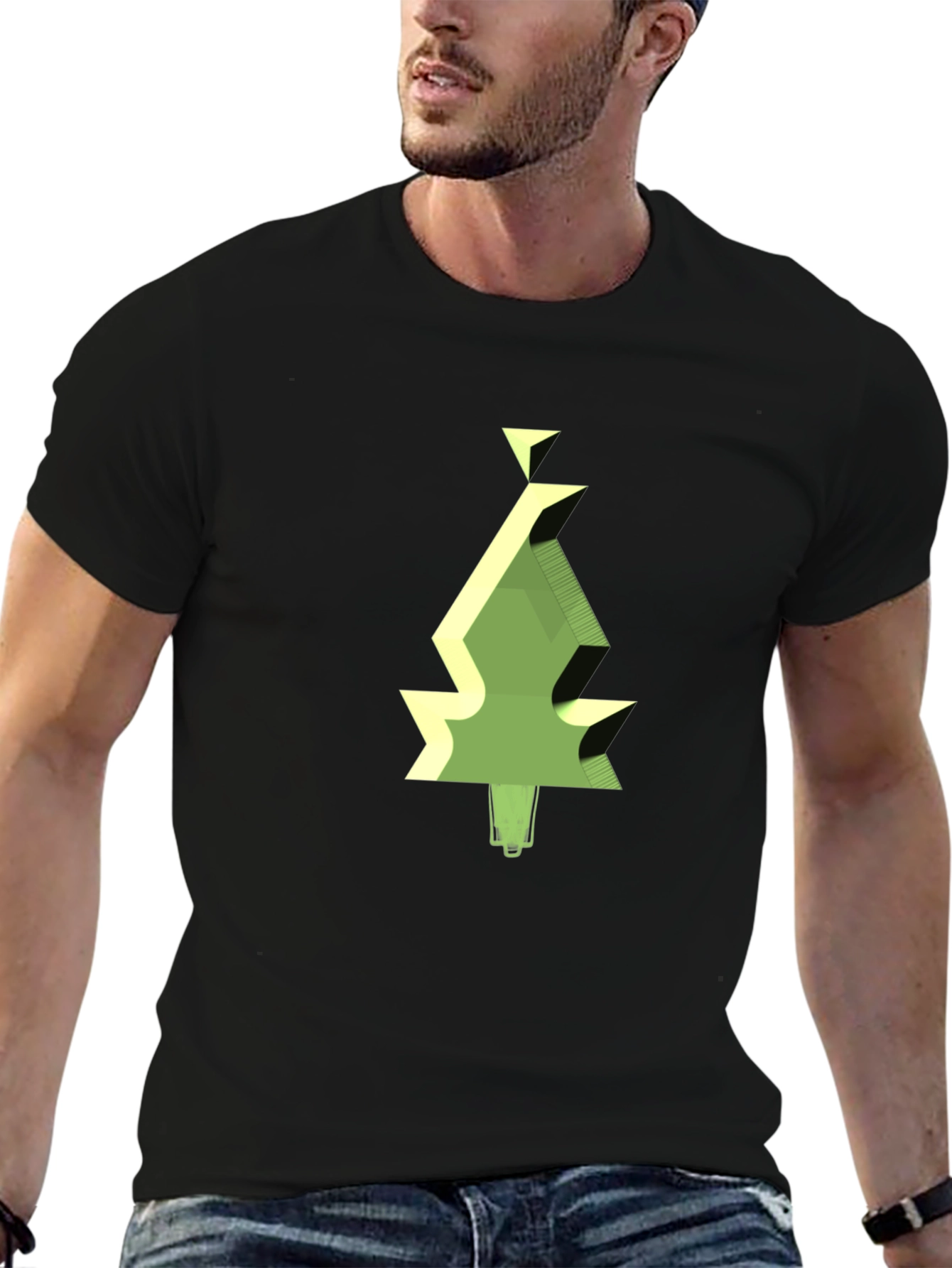 Geometric Tree Graphic Tee - Modern Style