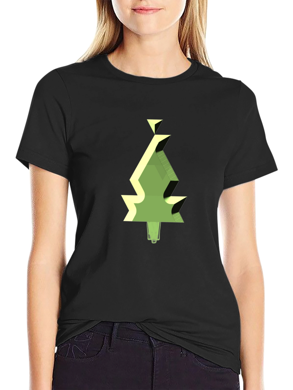 Geometric Tree Graphic Tee - Modern Style