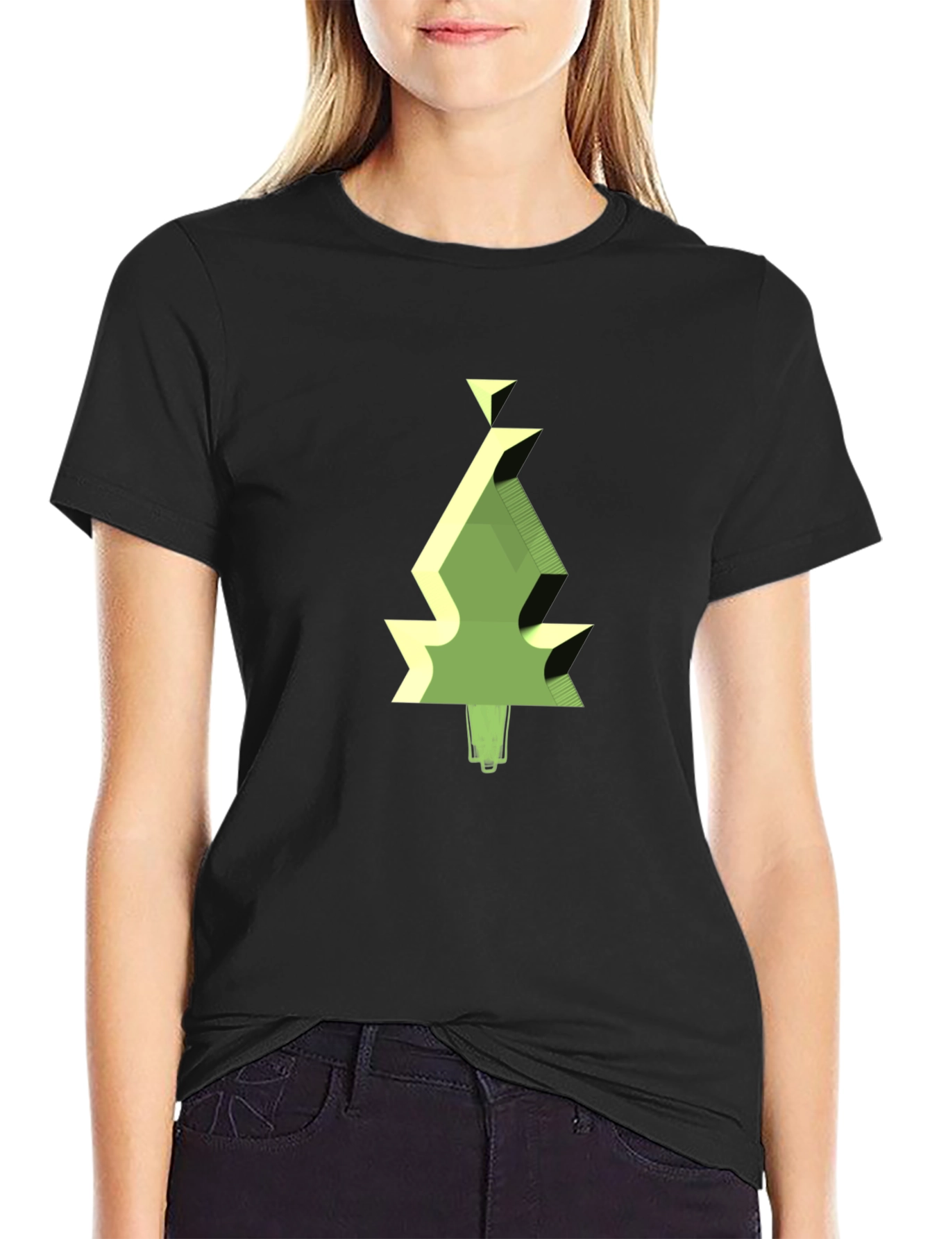 Geometric Tree Graphic Tee - Modern Style