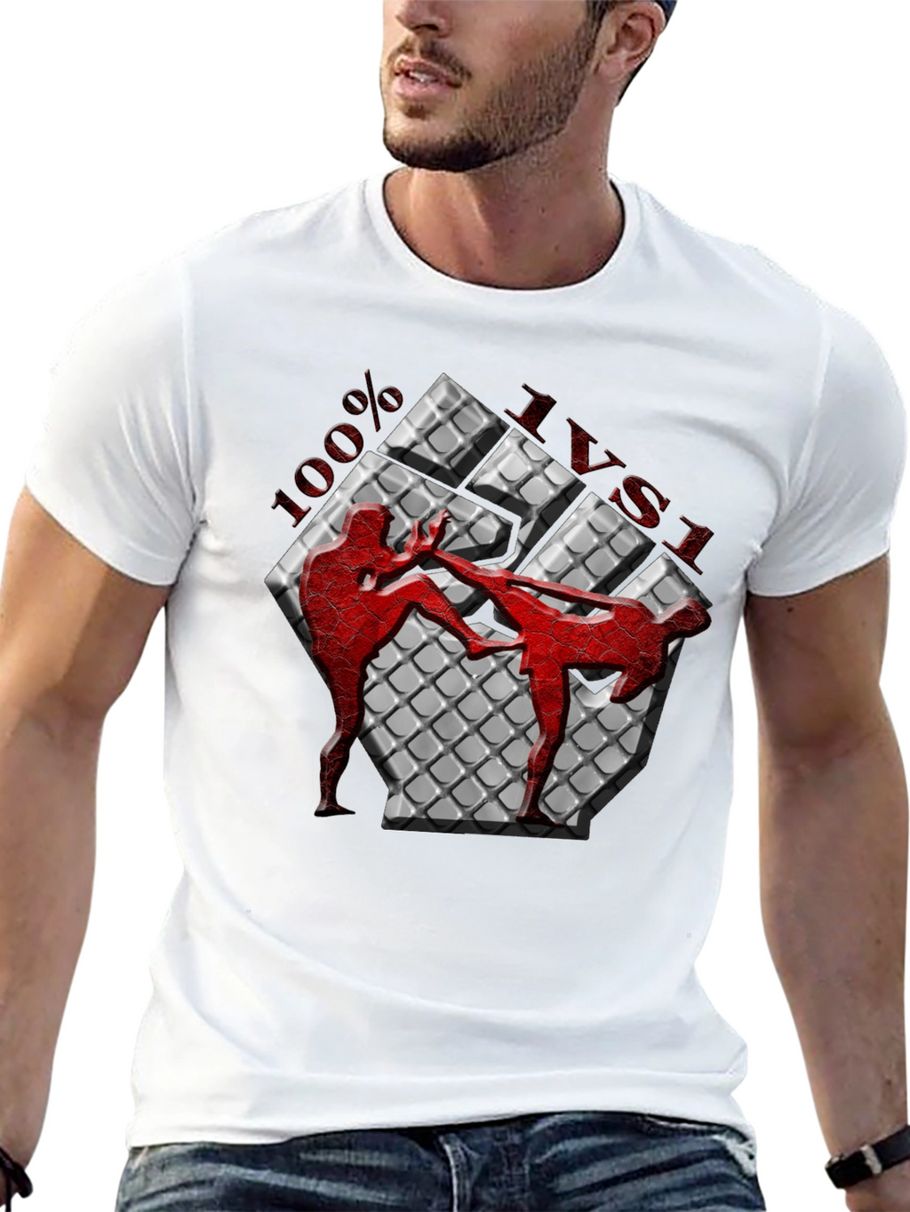100% Muay Thai Kickboxing Graphic T-Shirt