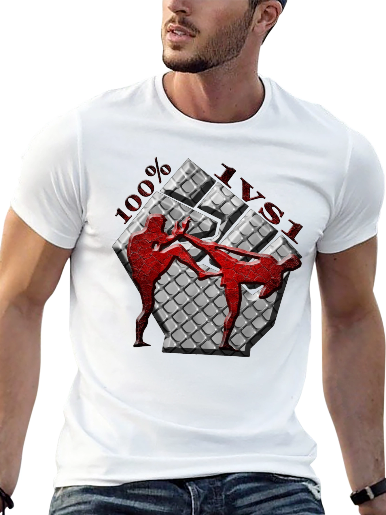 100% Muay Thai Kickboxing Graphic T-Shirt