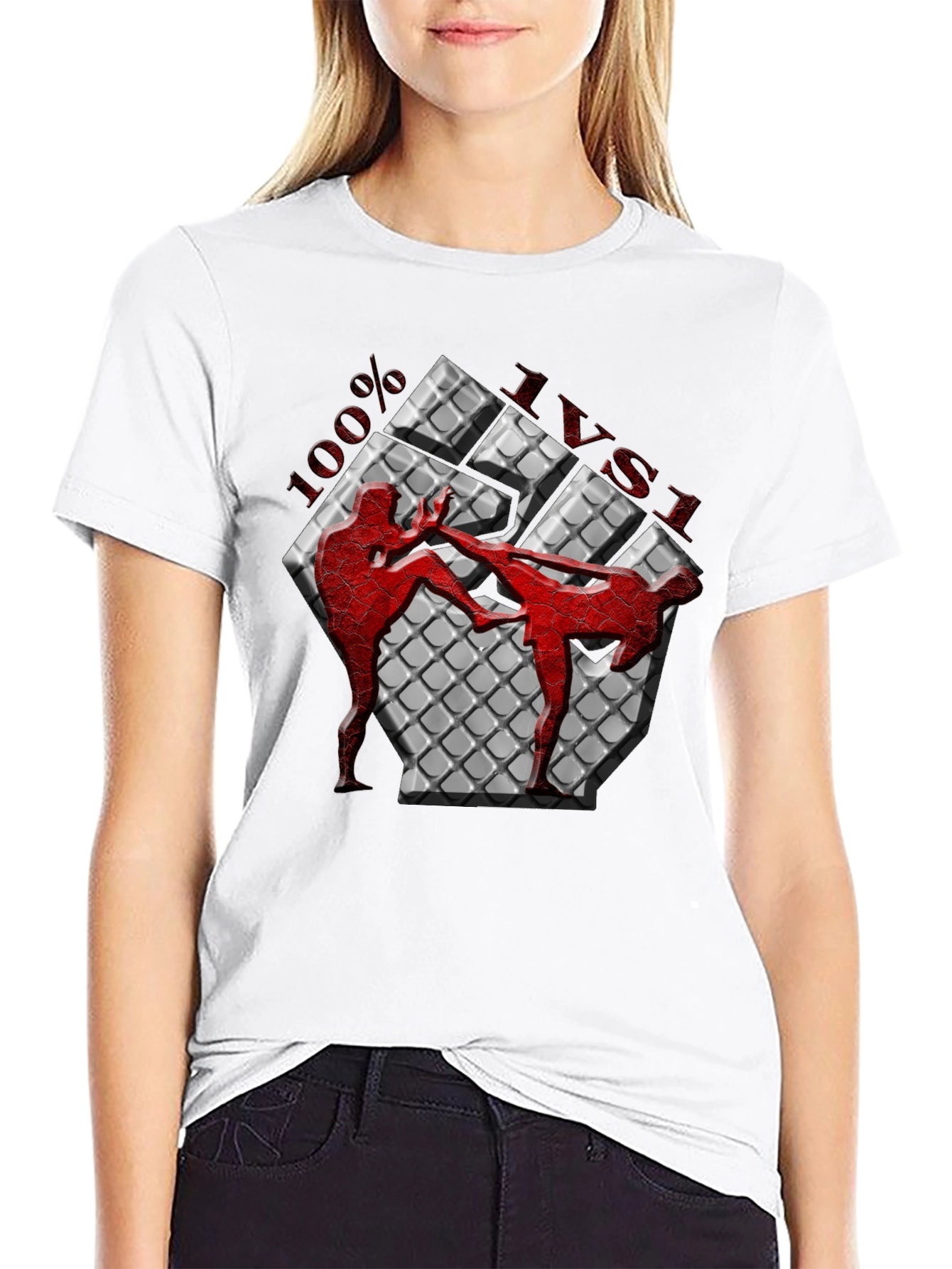100% Muay Thai Kickboxing Graphic T-Shirt