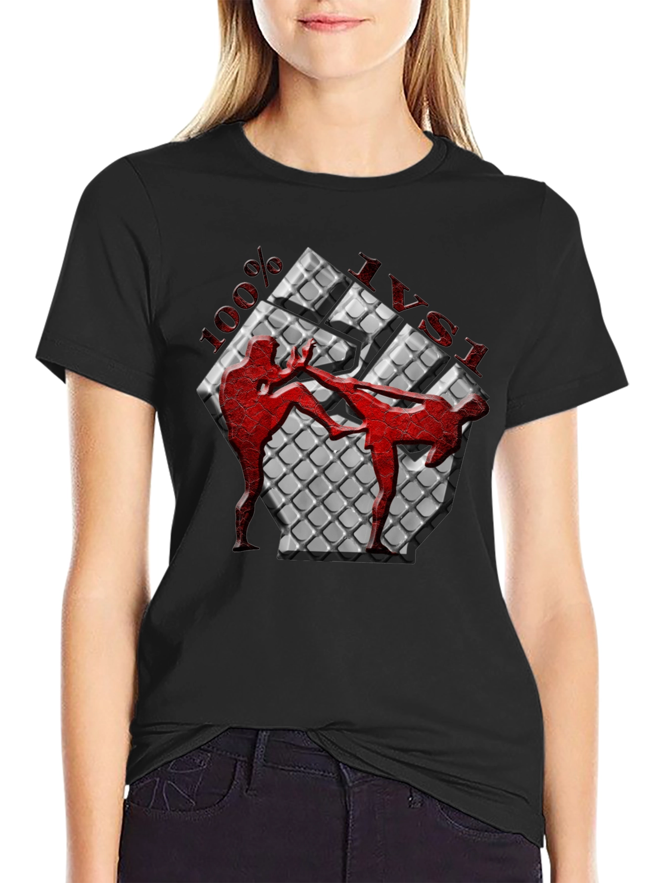 100% Muay Thai Kickboxing Graphic T-Shirt
