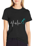 Heartbeat Microphone Black T-Shirt