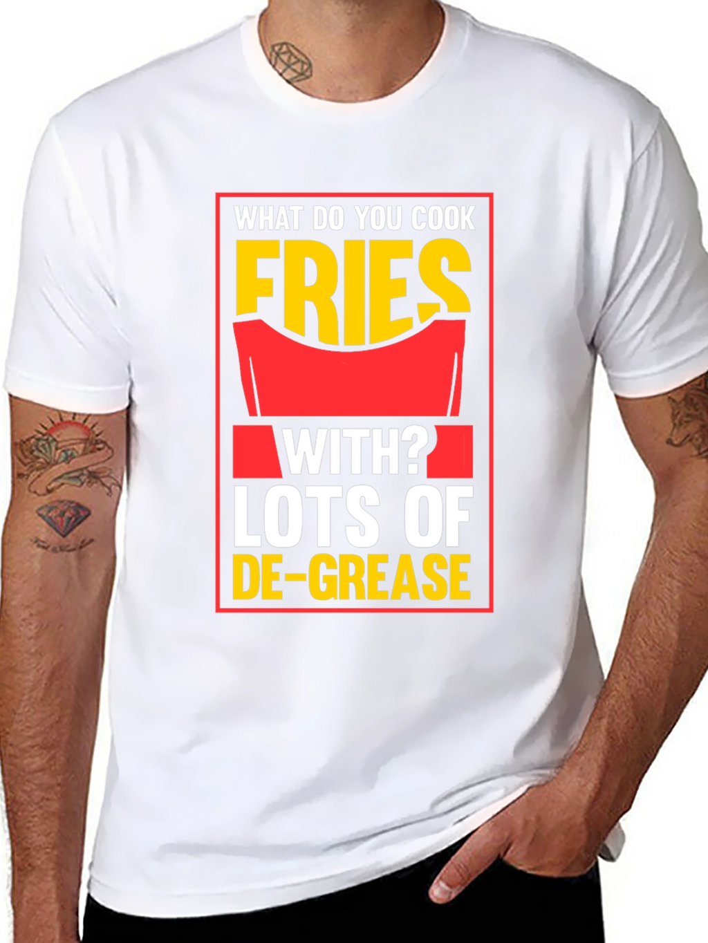 Fries With Lots of De-Grease Black T-Shirt