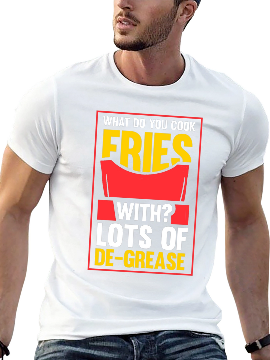Fries With Lots of De-Grease Black T-Shirt
