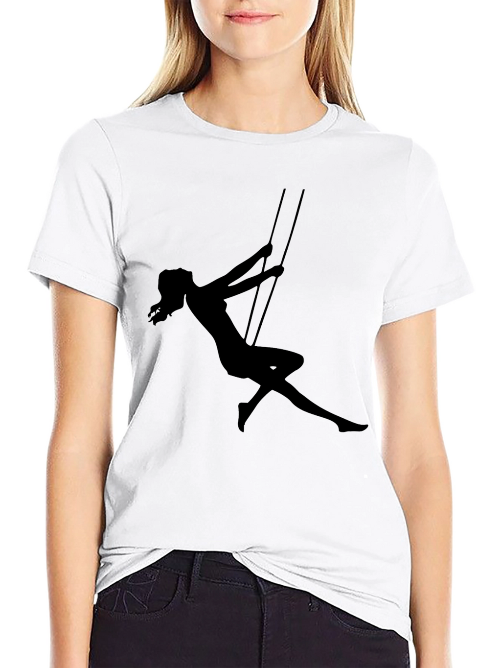 Aerial Silks Silhouette T-Shirt - Black