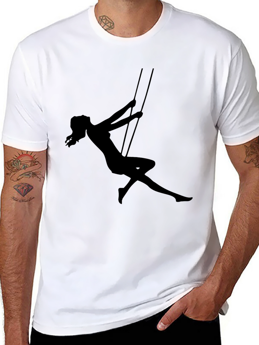 Aerial Silks Silhouette T-Shirt - Black