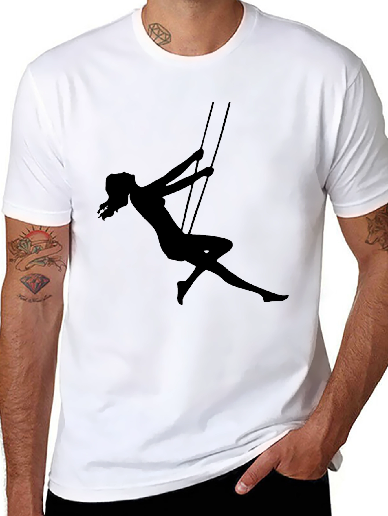 Aerial Silks Silhouette T-Shirt - Black