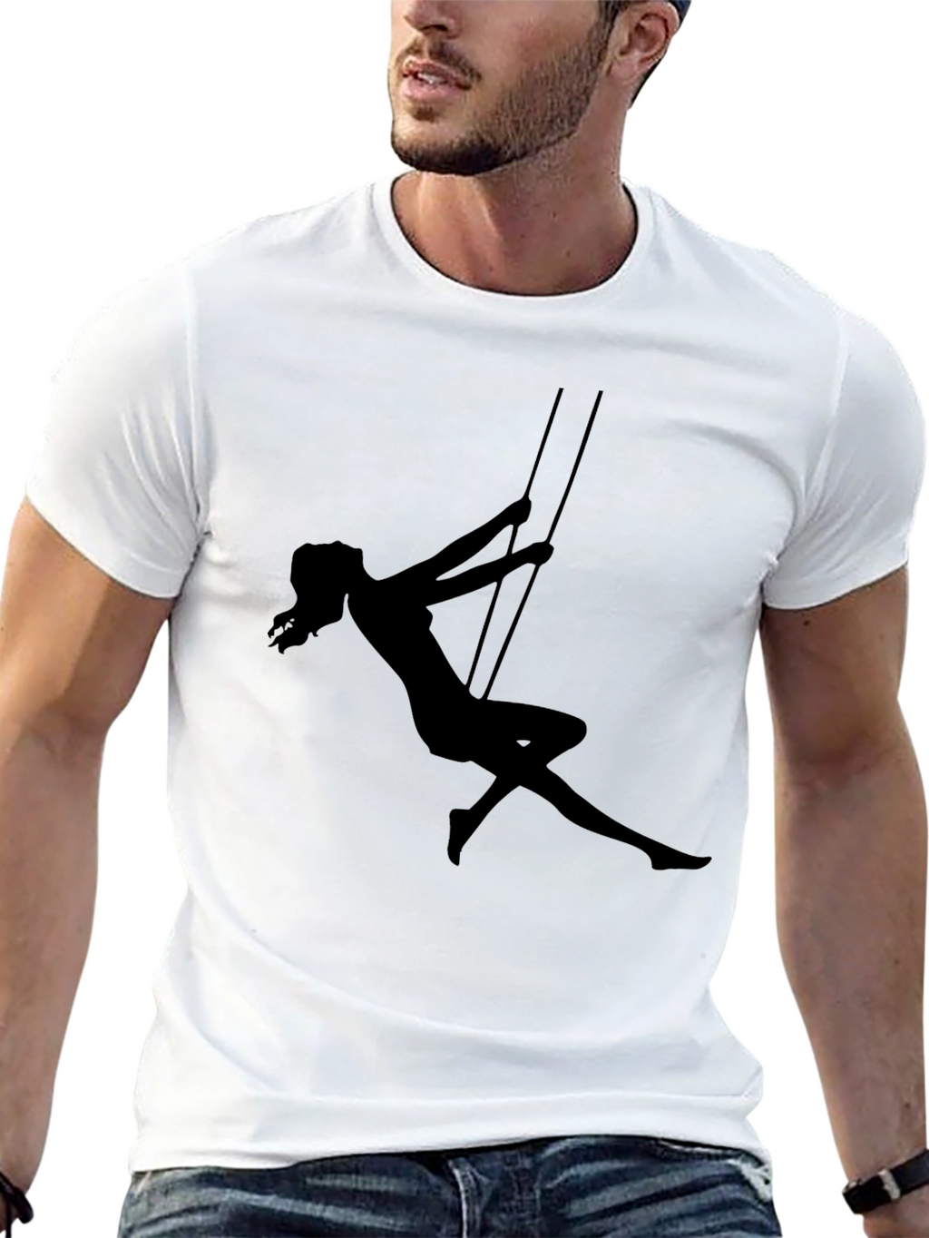 Aerial Silks Silhouette T-Shirt - Black