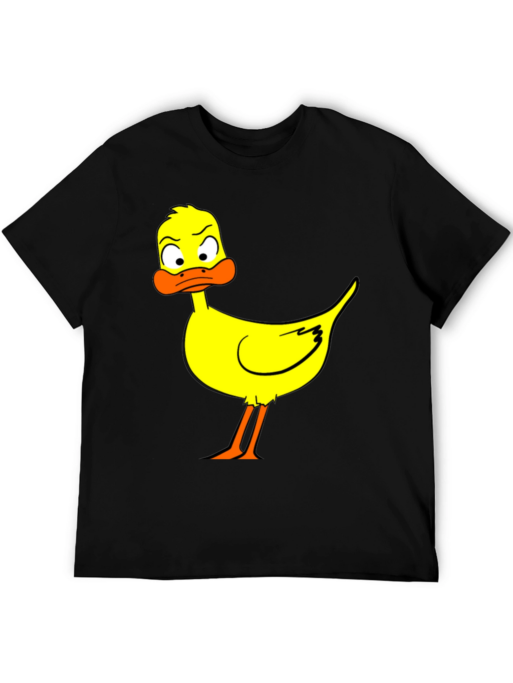 Cartoon Duck Graphic Black T-Shirt
