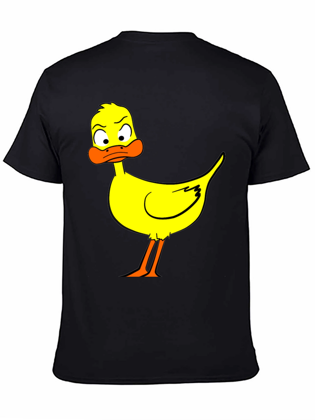 Cartoon Duck Graphic Black T-Shirt