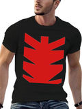 Bold Red Graphic Print Black T-Shirt