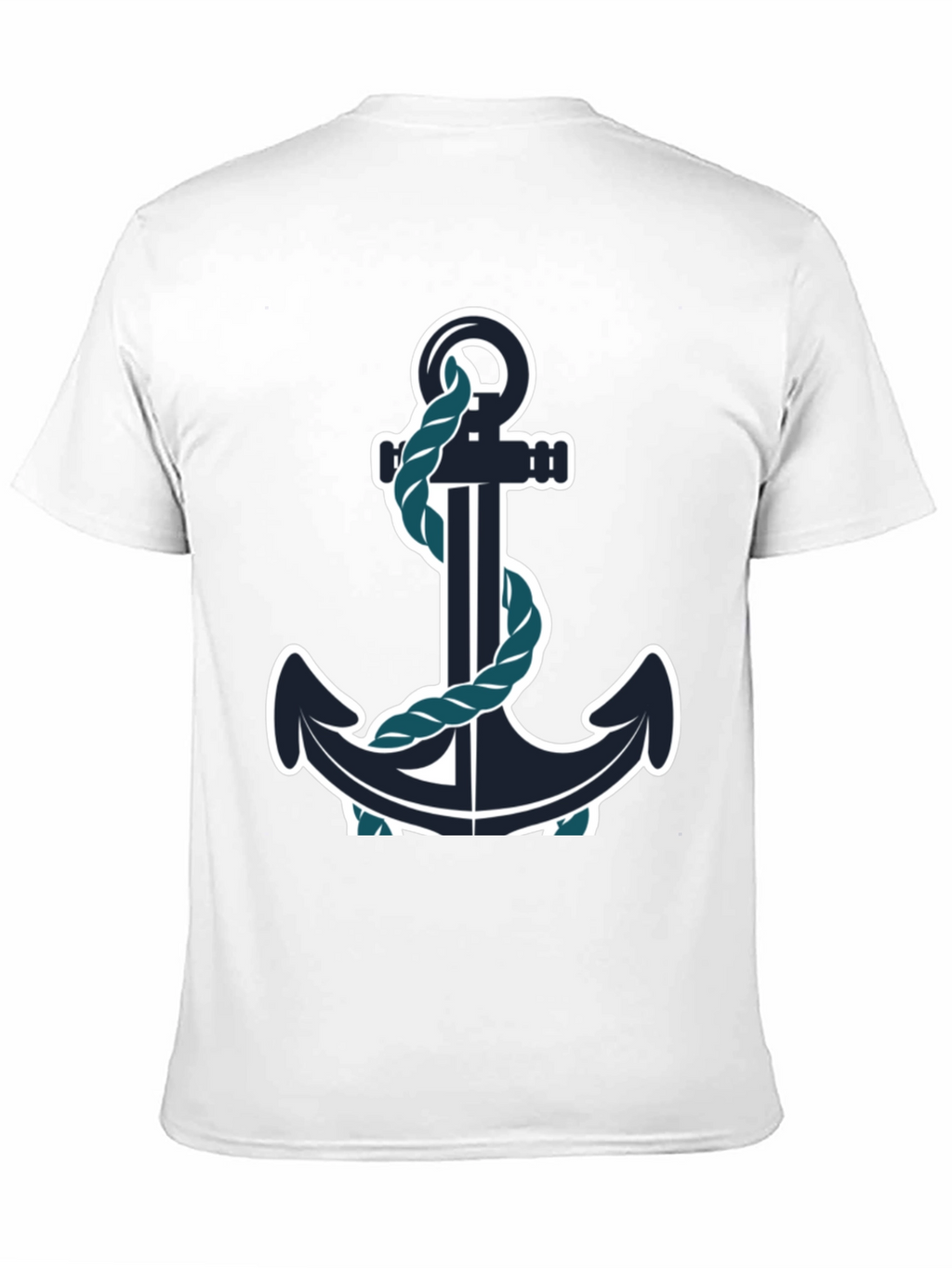 Nautical Anchor Graphic Tee - Black Cotton Blend