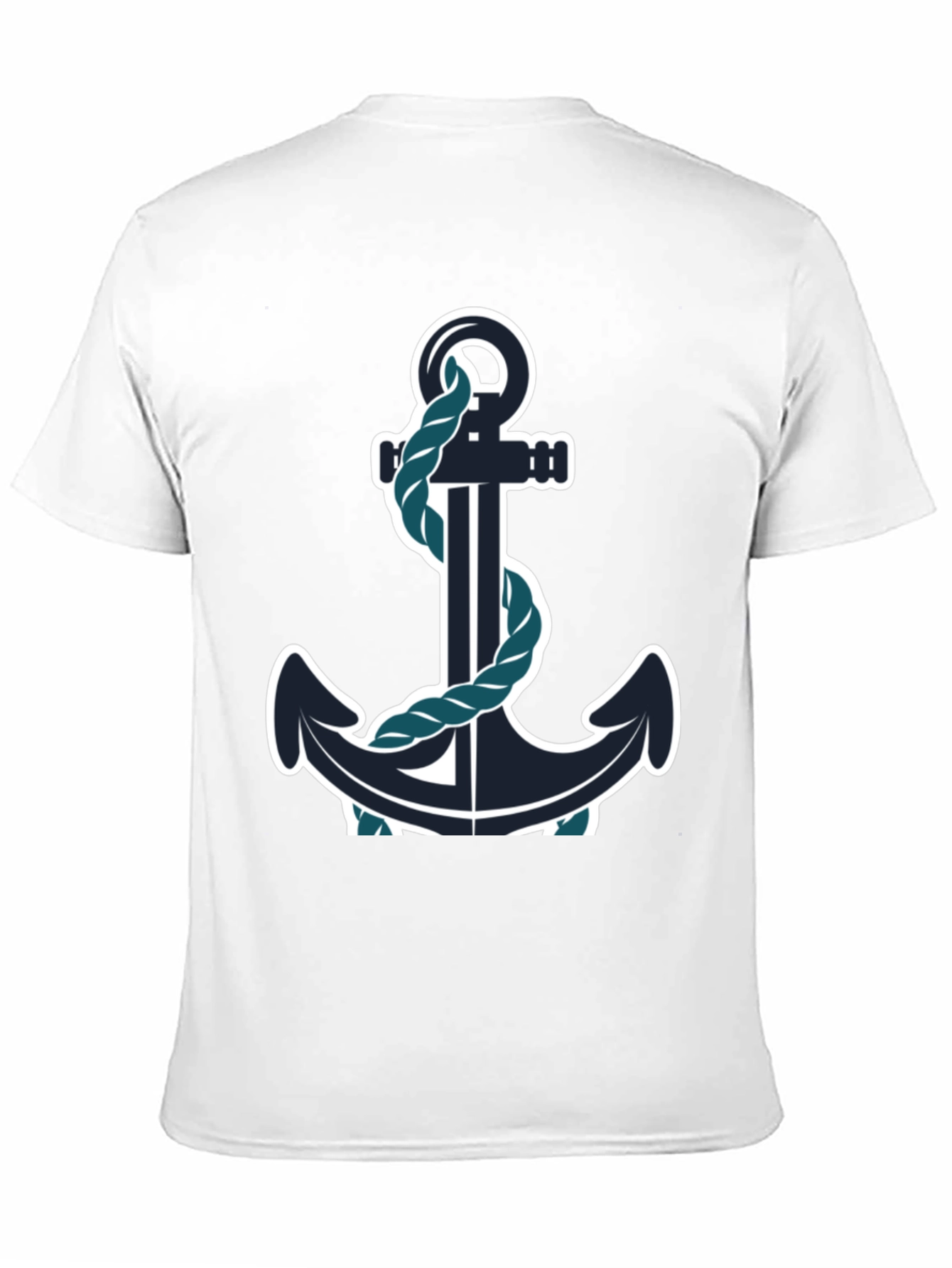 Nautical Anchor Graphic Tee - Black Cotton Blend