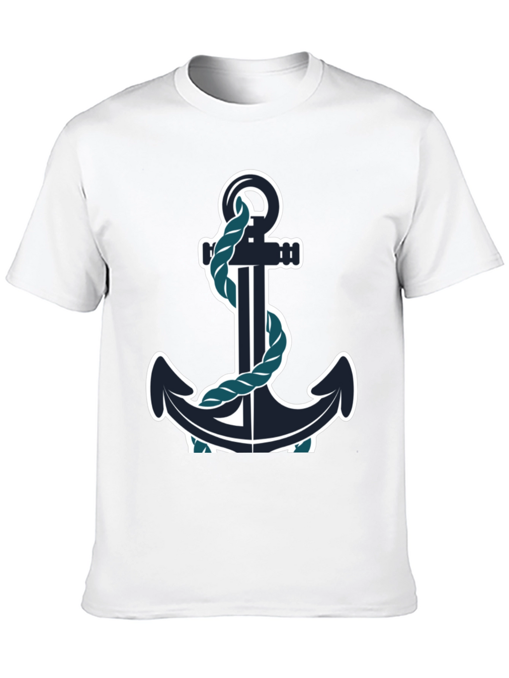 Nautical Anchor Graphic Tee - Black Cotton Blend