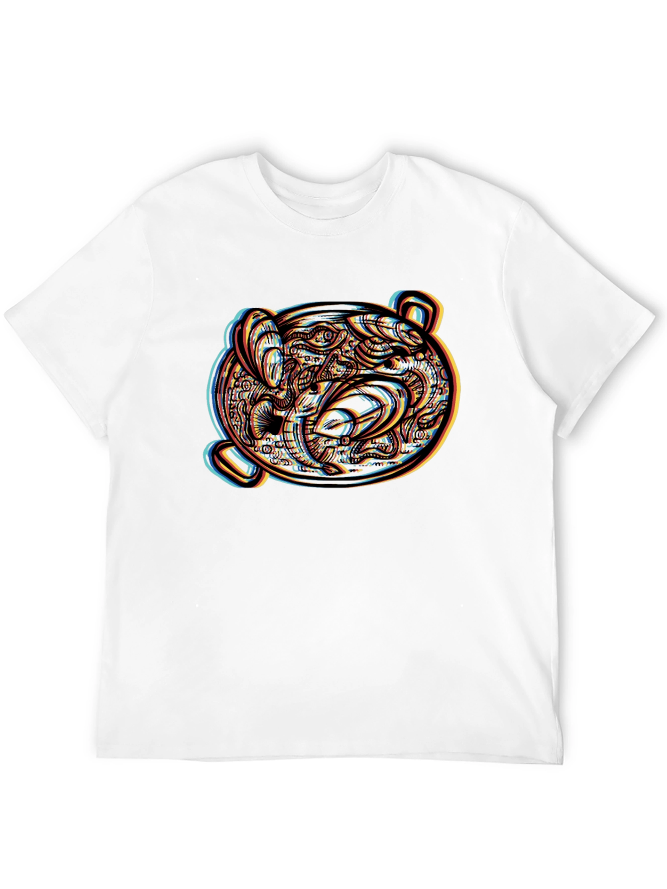 Psychedelic Bear Head Graphic Tee - Unique Design