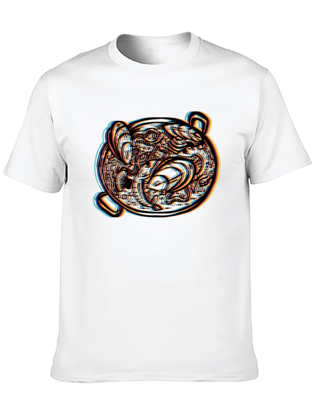 Psychedelic Bear Head Graphic Tee - Unique Design
