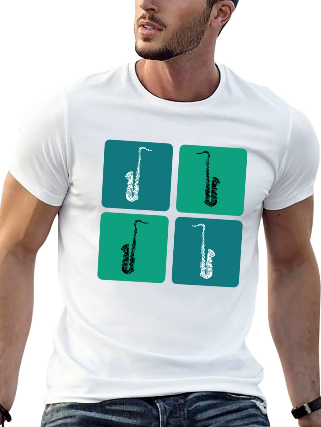 Saxophone Pop Art Graphic Tee