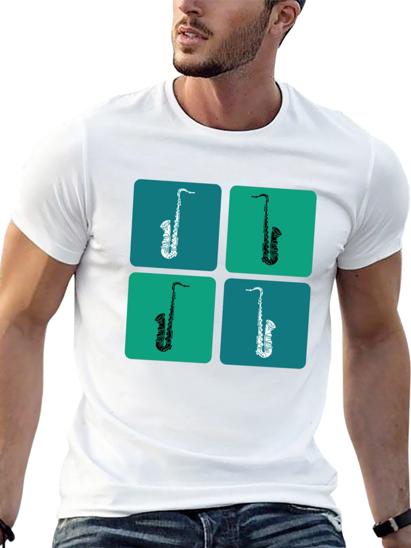 Saxophone Pop Art Graphic Tee