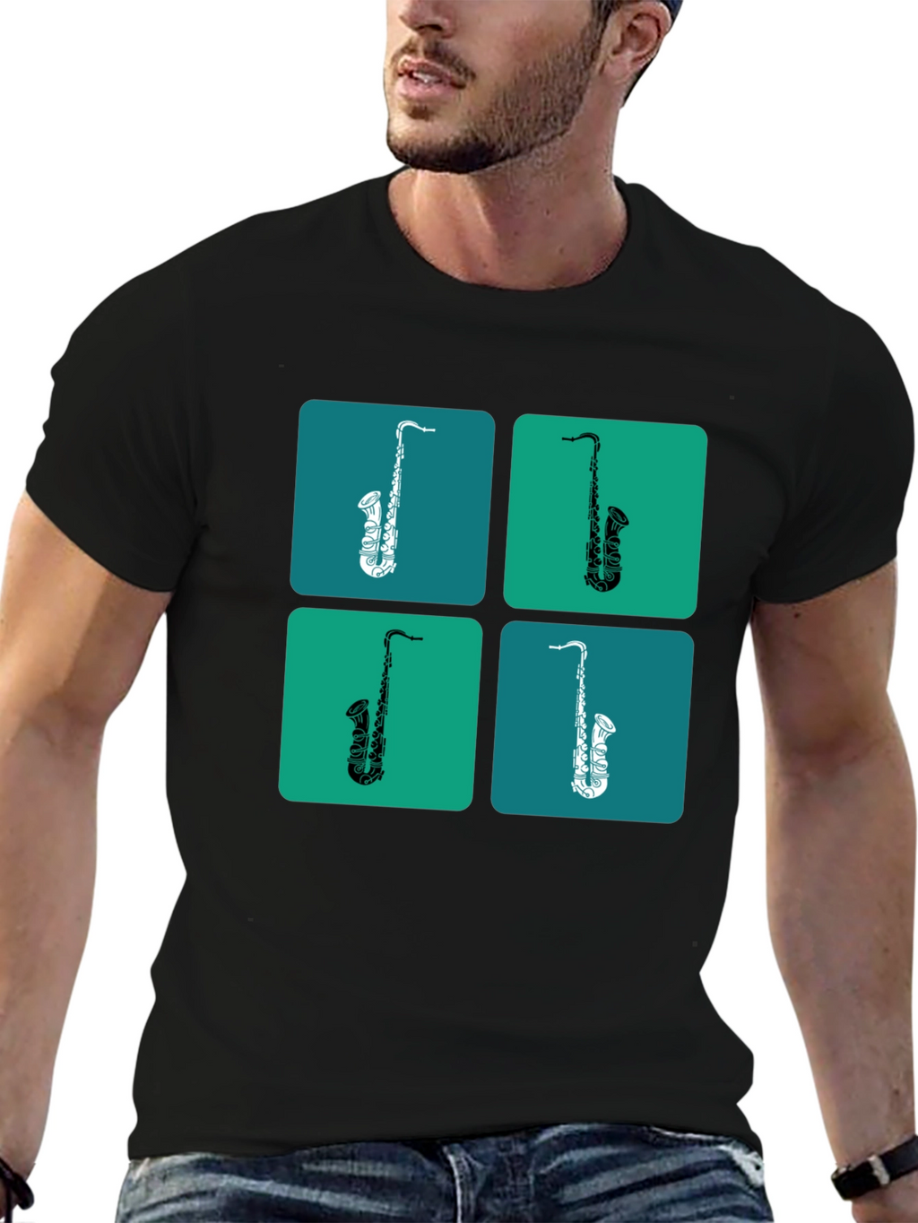 Saxophone Pop Art Graphic Tee