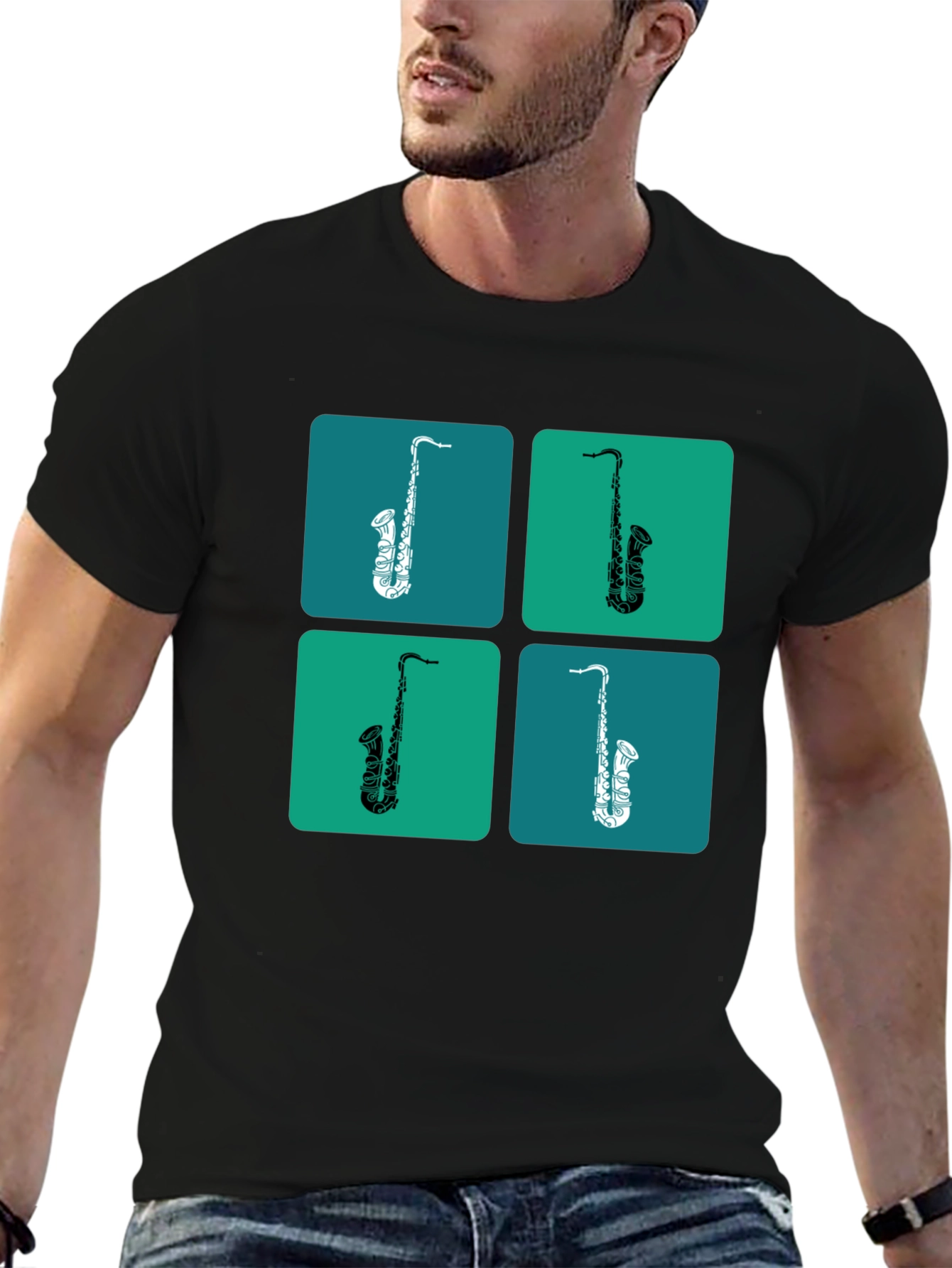 Saxophone Pop Art Graphic Tee