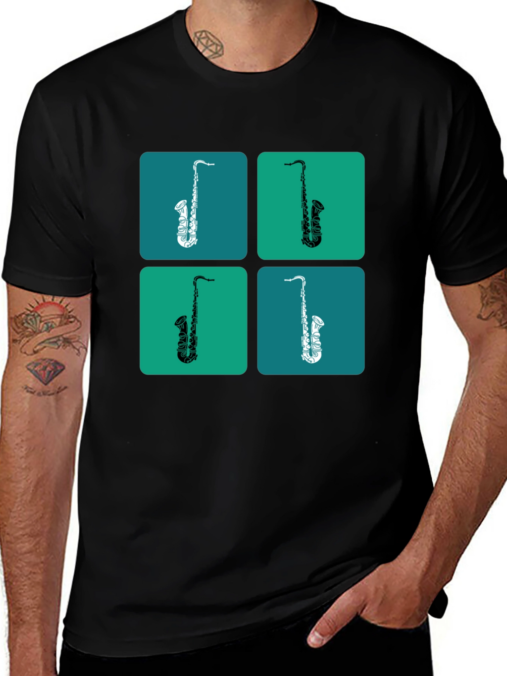 Saxophone Pop Art Graphic Tee