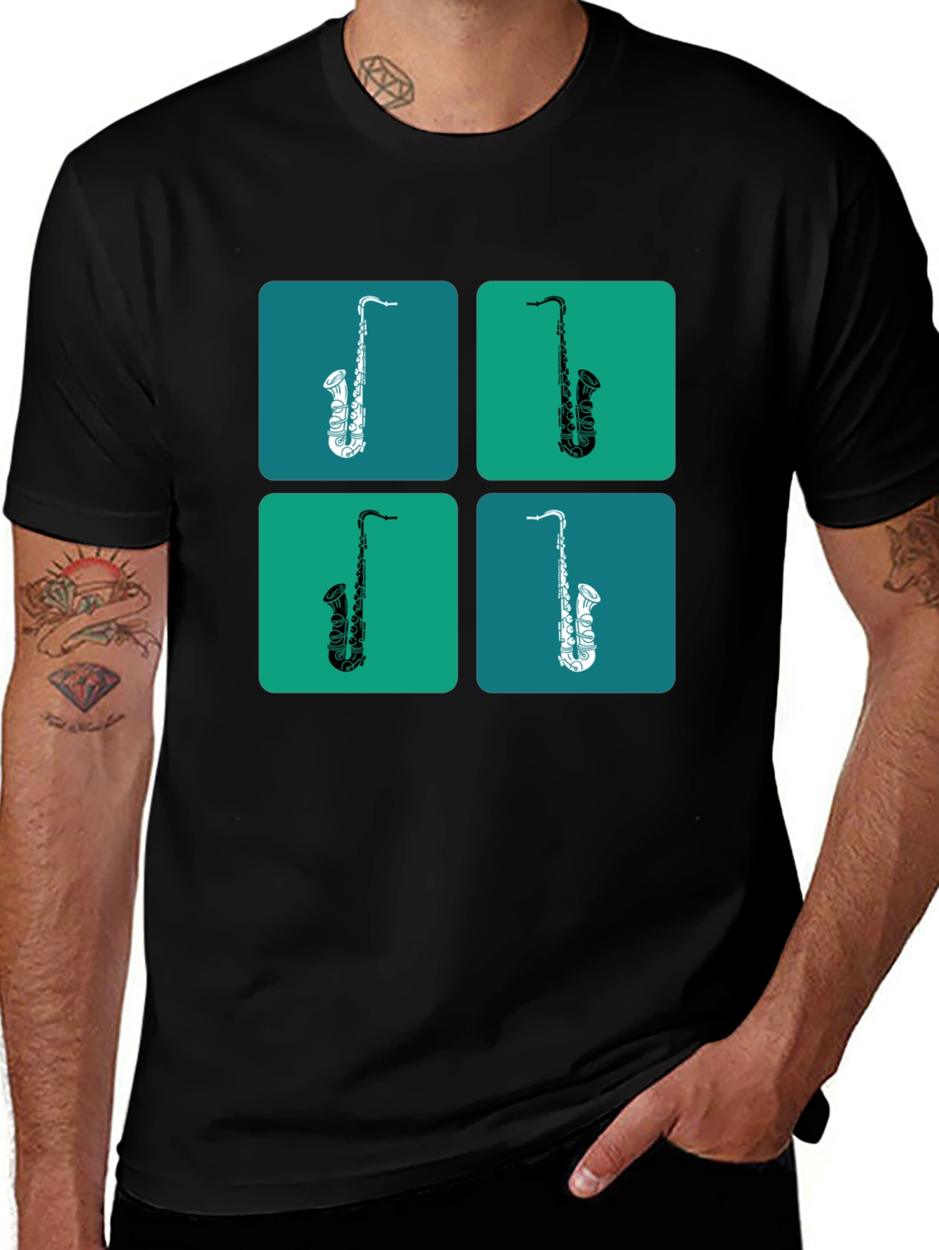 Saxophone Pop Art Graphic Tee