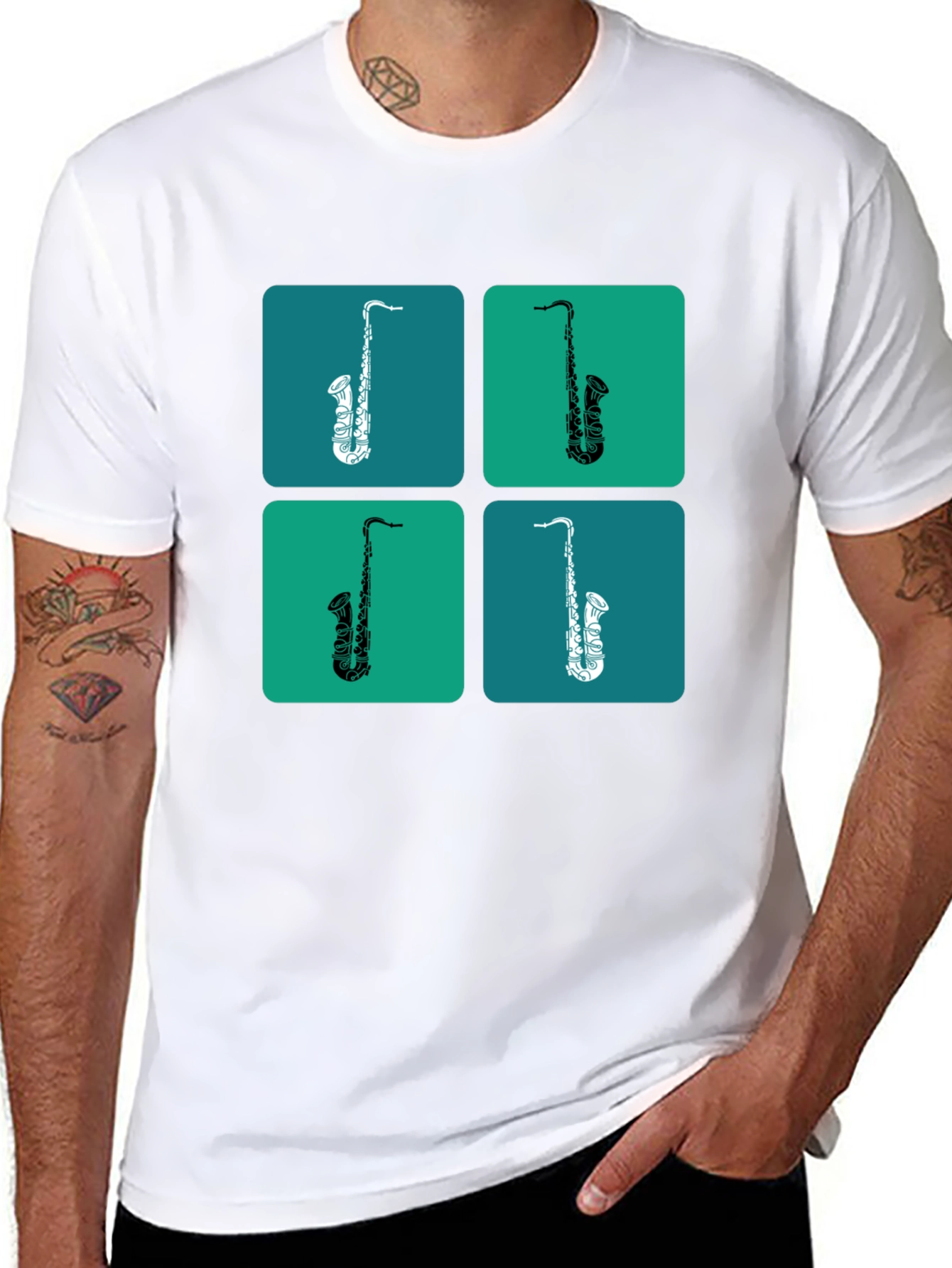 Saxophone Pop Art Graphic Tee