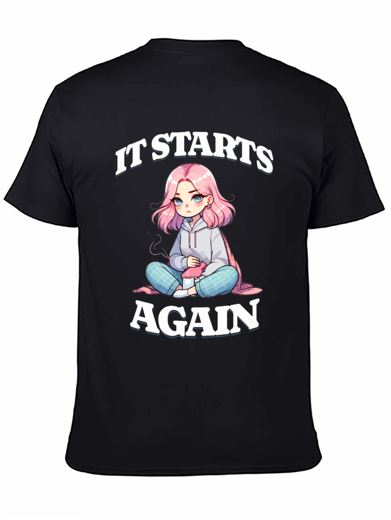 It Starts Again Graphic Tee - Anime Girl Print