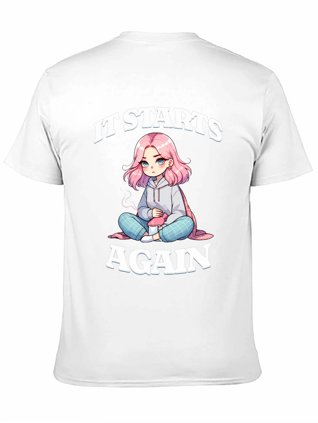 It Starts Again Graphic Tee - Anime Girl Print