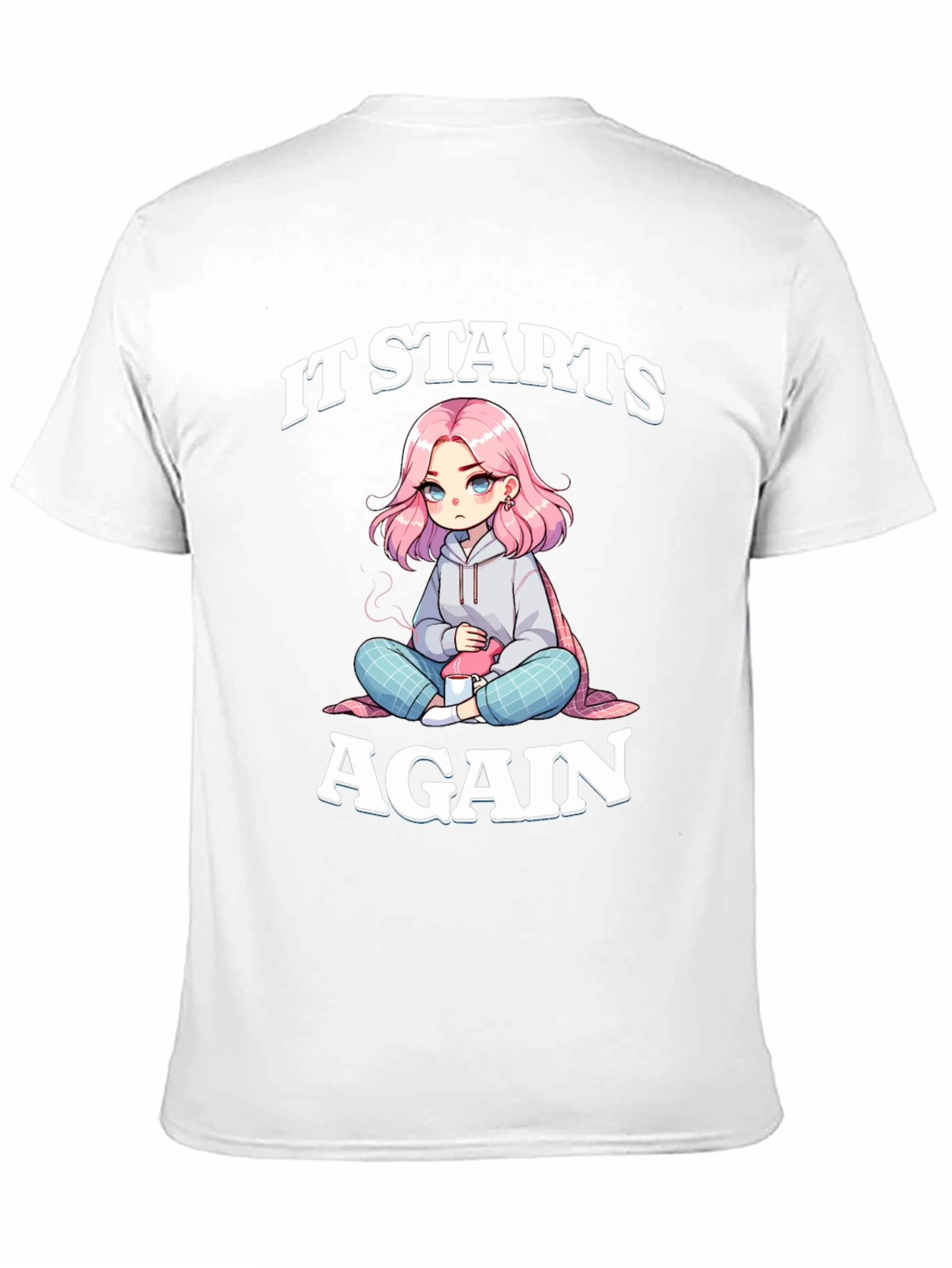 It Starts Again Graphic Tee - Anime Girl Print