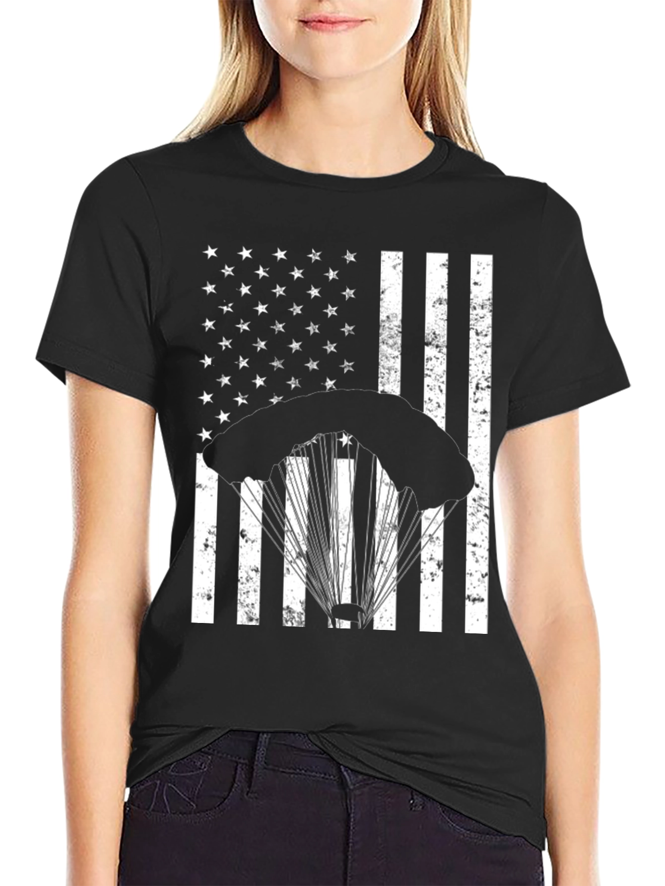 Parachute American Flag T-Shirt